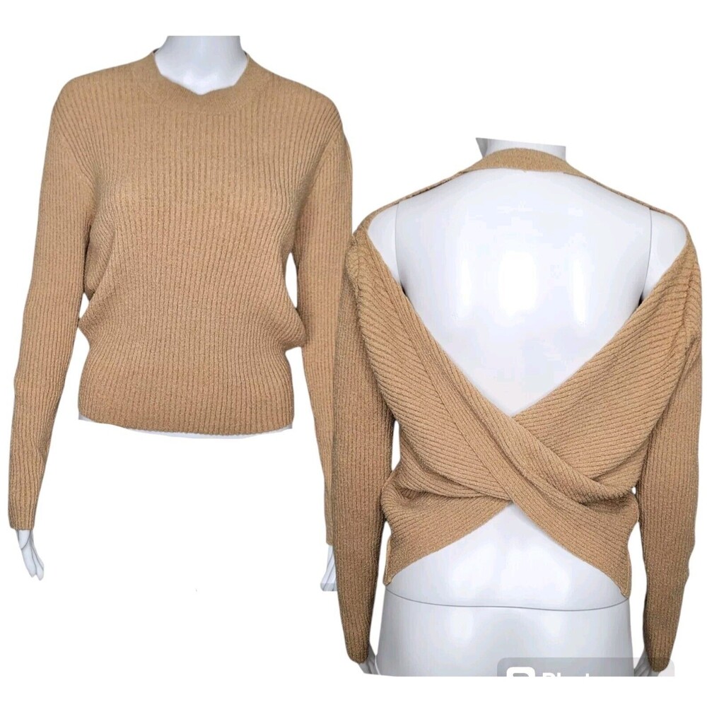 Anthropologie ASTR The Label Sweater Twist Knot Open Back Top Women's Sz Medium